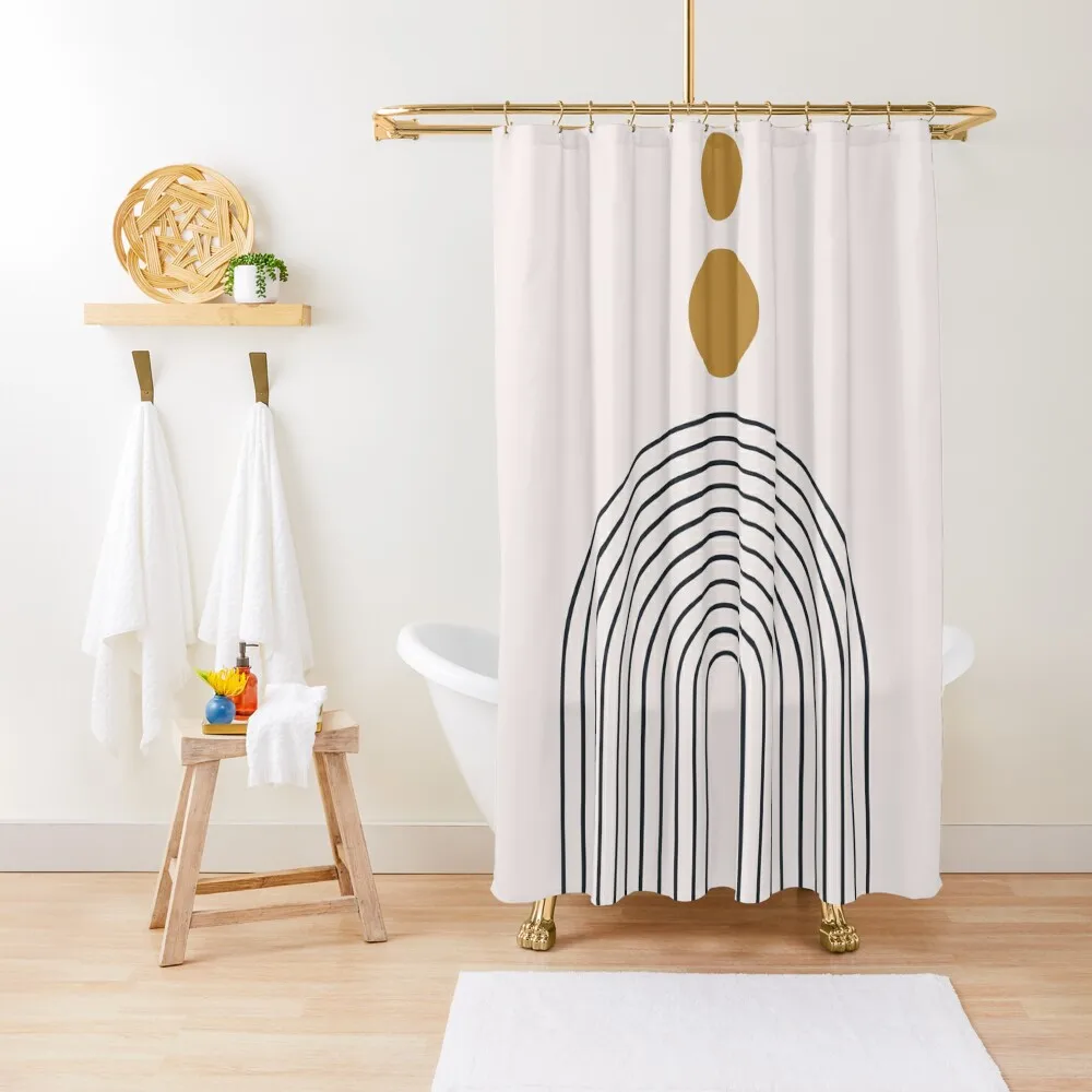 

Mid century modern rainbow Shower Curtain Waterproof Bath And Anti-Mold Bathroom Deco Luxury Bathroom Bathroom Fabric Curtain
