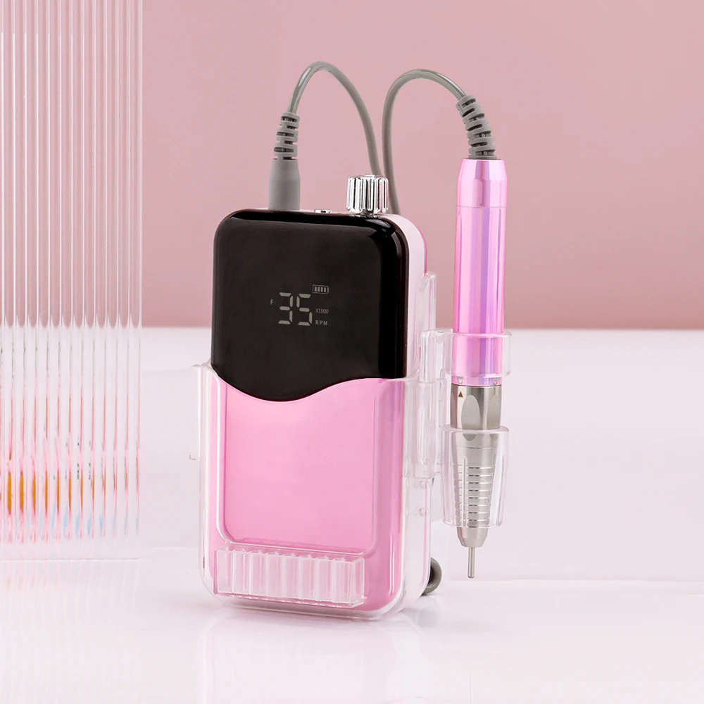 

Plating pink Brushless Cordless Electric Nail Drill Machine 35000rpm Drill Set for Manicure Rechargeable Wireless Drill E File