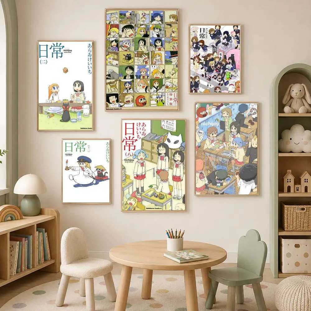 My Ordinary Life Nichijou Poster Self-Stick HD PP paper Wall Art Poster, Waterproof Decor for Bedroom, Living Room and Home