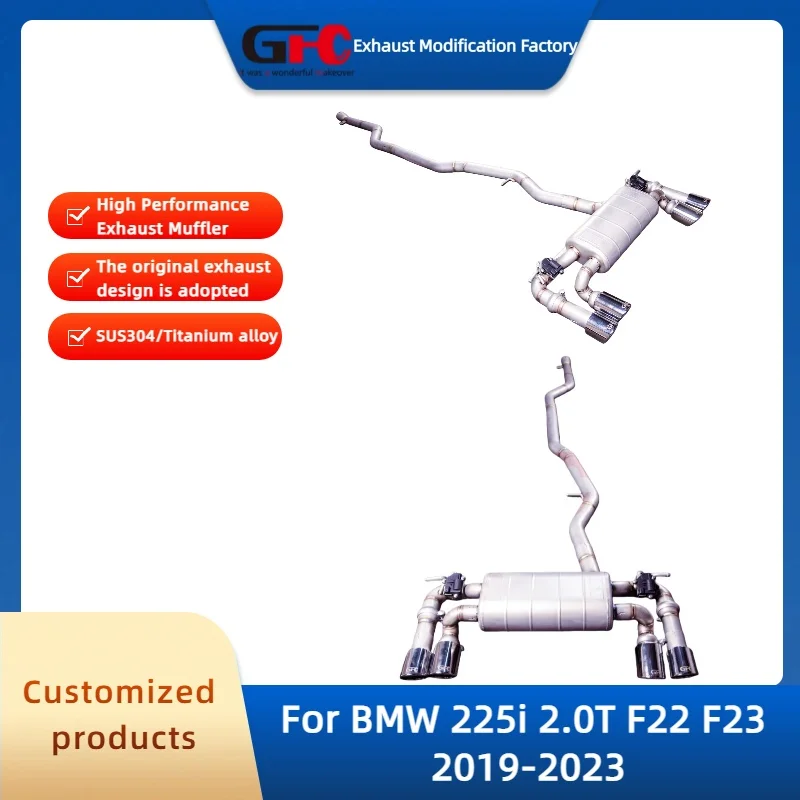 

Выхлопная система Catback Valvetronic для BMW 225i F22 F23 2.0T 2019-2023, высокопроизводительная, из нержавеющей стали, с клапаном