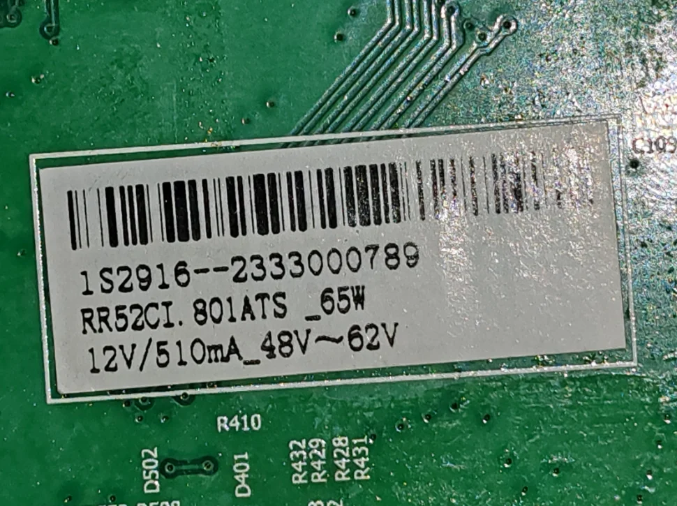 RR52CI.801A Three in one TV motherboard tested well physical photo FOR 48--65v  520ma 65w  1920x1080