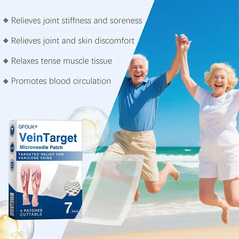 4 parches para el cuidado de las venas varicosas en las piernas, ingredientes naturales que promueven la circulación sanguínea para el tratamiento de las piernas, para todo tipo de piel