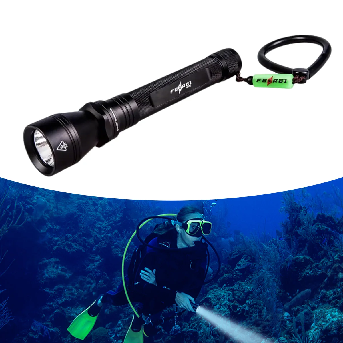 Hot selling;W152II Rechargeable 1000 Lumens LED Diving Torch 150m Waterproof 5H Runtime 296m Beam Magnetic Switch Magnetic