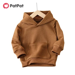 PatPat Toddler Boy/Girl Solid Color Textured Hoodie Sweatshirt