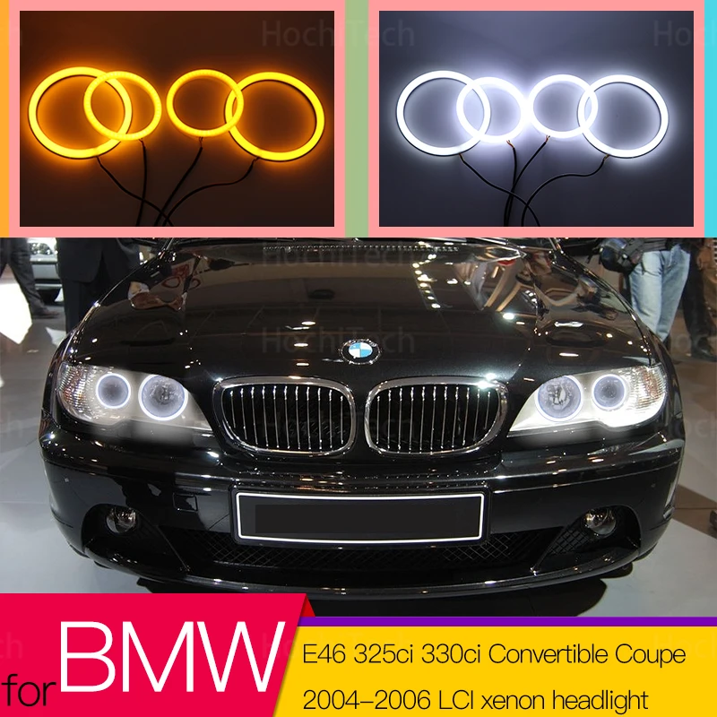 

Switchback Cotton Light LED Angel Eye Halo Dual Color for BMW E46 325ci 330ci Convertible Coupe 2004-2006 LCI Xenon Headlight