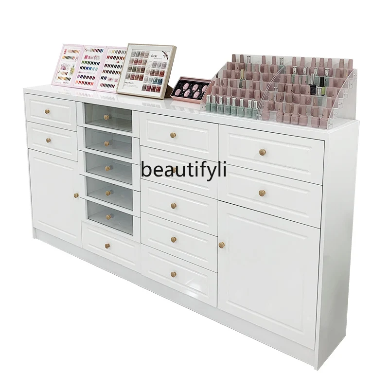 Beauty Manicure Multi-Functional Counter Paint Showcase Floor Storage Goods Storage Nail Polish Floor Cabinet Side Cabinet