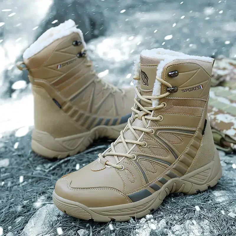 New large-size men's high-top hiking boots fashion thick soled outdoor casual men's shoes winter comfortable warm thick soled me image 5