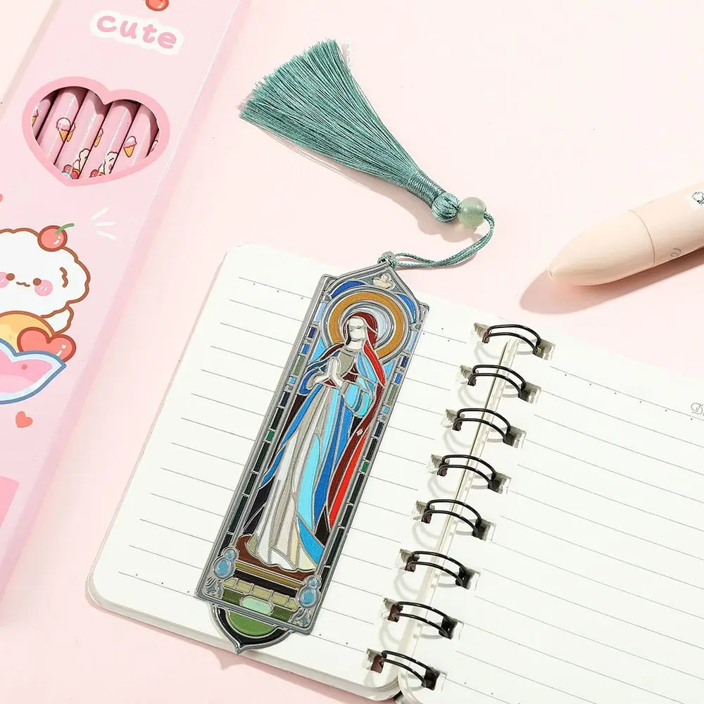 Index Divider DIY Art Craft Metal Bookmark Cross Oil Painting Style Book Clip Creative Hanger Reading Assistant