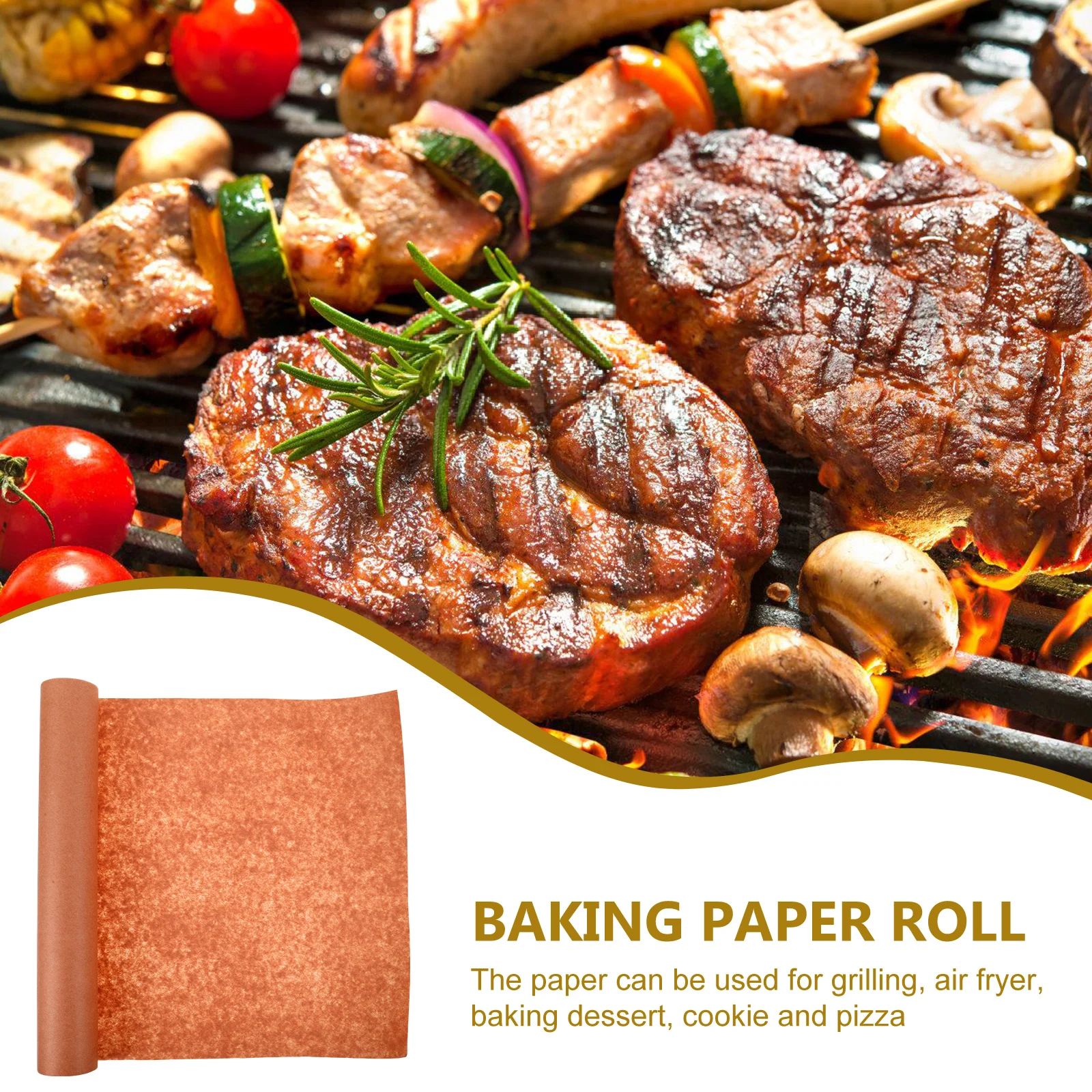 

Butcher Paper Roll 40cmx30m Smoking Meat Wrapping Baking Accessory Nonstick Air Fryer Safe Kitchen Household