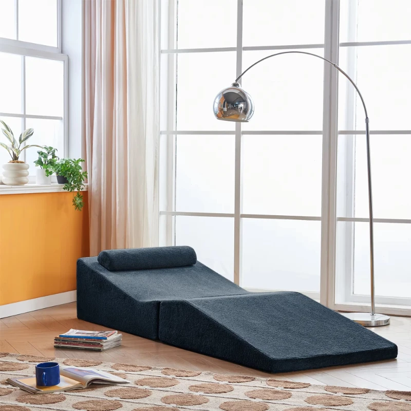 Modern design compressed folding square memory sponge sofa chair, single convertible sofa bed