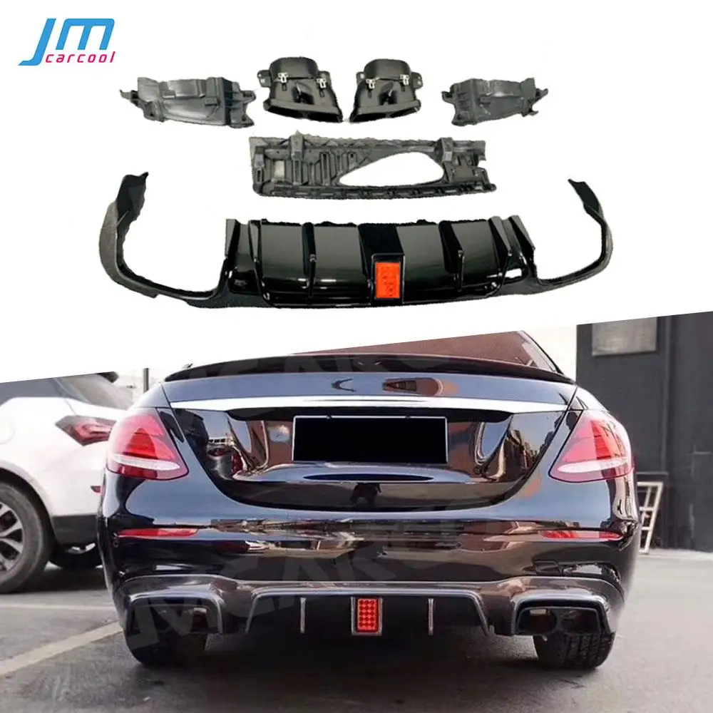 

Dry Carbon Fiber Rear Bumper Lip Diffuser Exhaust Muffler for Mercedes Benz E Class W213 E200 E300 E63 AMG Sport Sedan 2017-2020