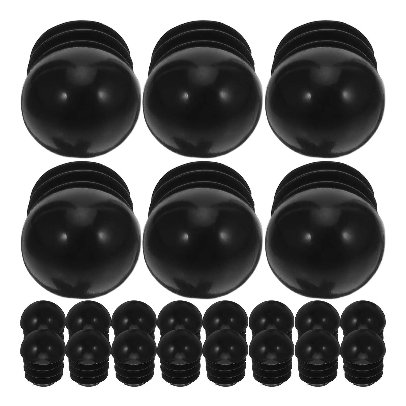 24Pcs Round Plastic Pipe Plugs Black Tube End Caps 16mm Furniture Chair Leg Protectors Tubing Inserts Round Rubber End Caps