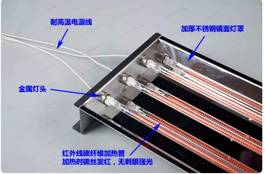 Infrared High-Power Heater | for Industrial Heating, Paint Baking, Drying Applications, Three-Tube Technology