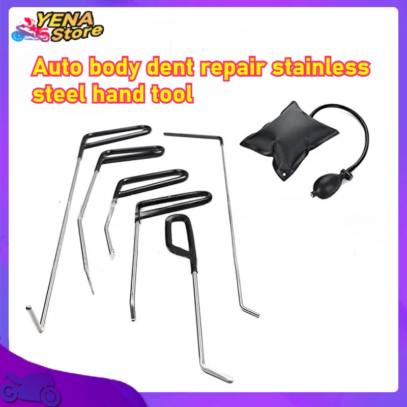 

Car Hook Rod Hail Removal Hook Rod Kit Car body Dent repair stainless steel hand tool crowbar kit