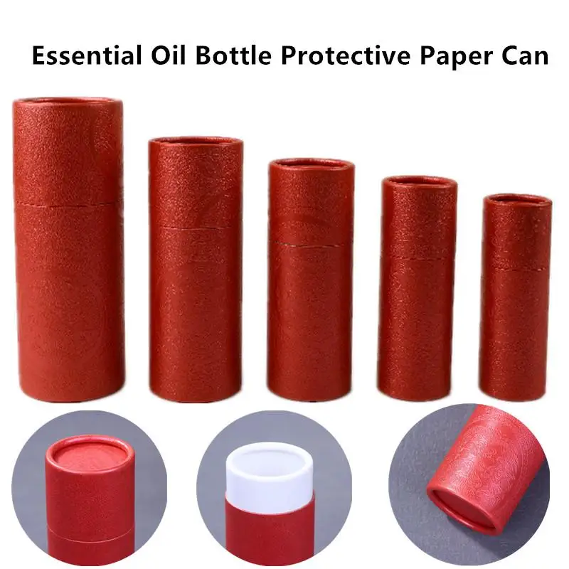 1 قطعة صندوق أنبوب ورقي من النحاس تغليف الهدايا الورقية حزمة زجاجة زيت اسطوانة مستديرة أنبوب من الورق المقوى لعطور الزيت العطري