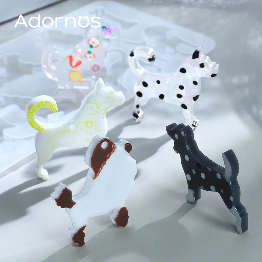 Different Forms Dog Pendants keychains Making Mold Dog Resin Silicone Molds For Jewelry Pendant DIY Small Dog Resin Molds Crafts
