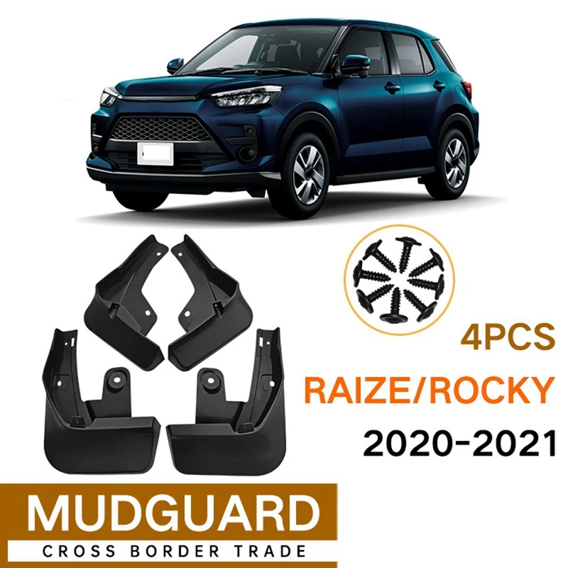 8PCS Mudflap For Toyota Raize Rocky 2020-2021 Fender Mud Flaps Guard Splash Flap Mudguard Accessories