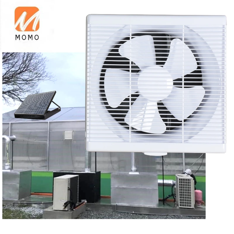 

Greenhouse HVLS Eco Air Ventilation Tools 10'' Solar Panel Battery Powered 24/7 DC Wall Mount Fan Green Energy Heat Exhaust