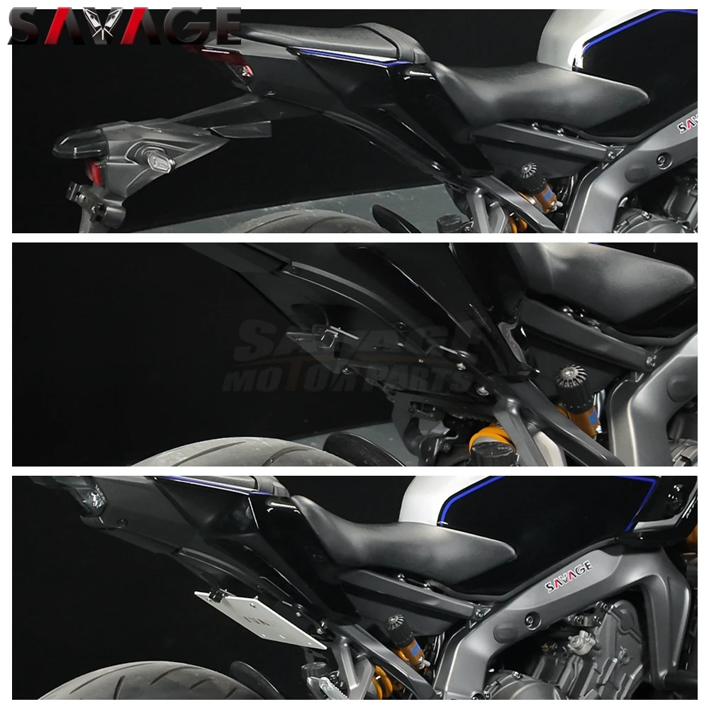 

MT09 Motorcycle Invisible License Plate Holder For Yamaha MT-09 Y-AMT/SP 2025 Hidden Tail Bracket LED Light Fender Eliminator