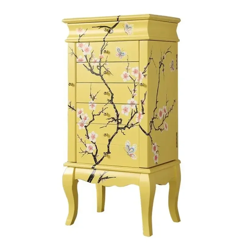 American retro solid wood porch cabinet, entrance hall cabinet, corridor aisle cabinet, living room decorative cabinet
