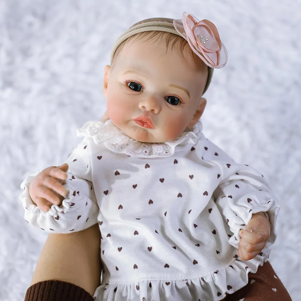 48cm Baby Doll Reborn Like Real Full Body Silicone Vinyl Realistic Painted Reborn Kit for Girl Newborn Babies Finished Dolls Toy