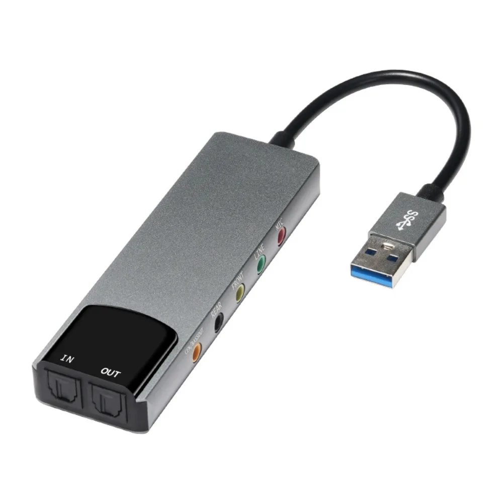 New USB Sound Card Portable Practical External Audio Card Game Live Streaming 7.1 5.1 Channel SPDIF Optical for PC/Computer