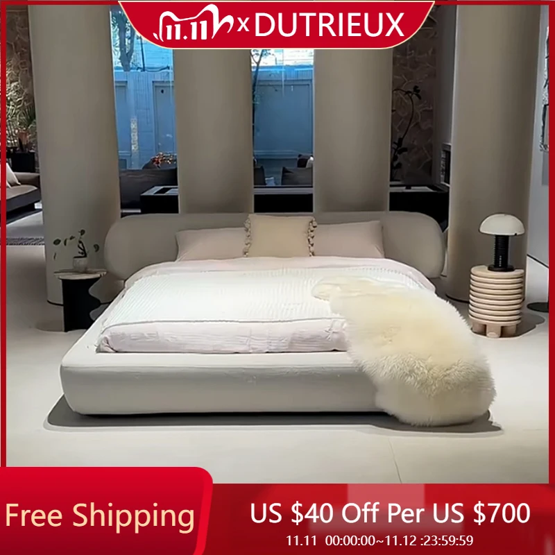 

Кремовая минималистичная кровать, эстетика, татами, свадебная удобная мягкая кровать, модная домашняя мебель высокого качества Cama Casal, мебель для спальни