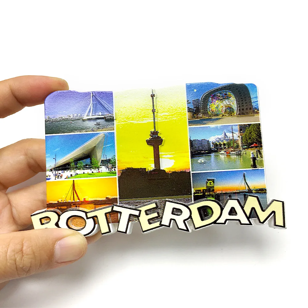 

3D Resin Rotterdam Fridge Magnets - Decorative Cute Magnets for Room & Home Decor, Strong Refrigerator Magnets