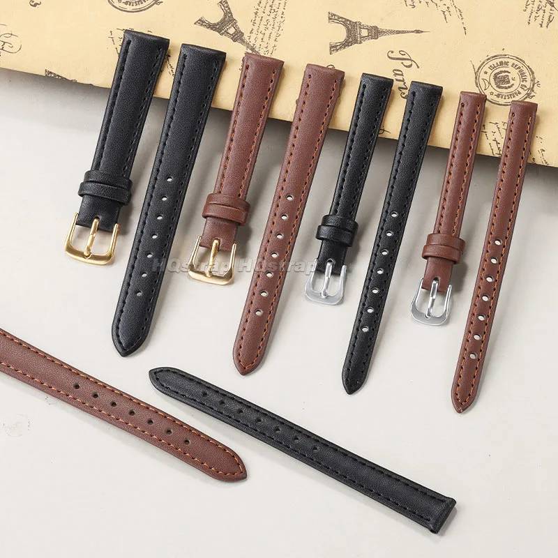 Correa de cuero PU 8mm 10mm 12mm 14mm 16mm 18mm 20mm 22mm 24mm pulsera suave y cómoda pulsera de repuesto Universal