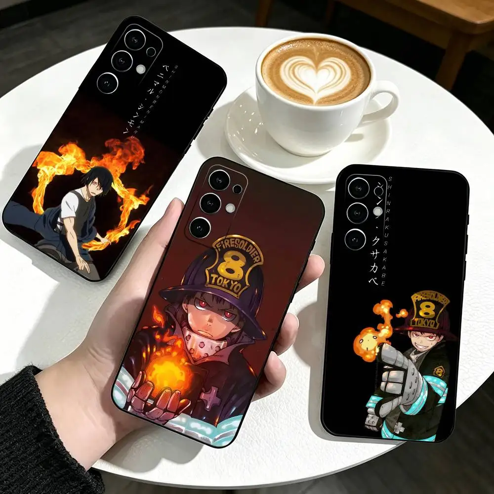 F-Fire F-Force Anime Phone Case For Samsung S25,S24,S21,S22,S23,S30,Ultra,S20,Plus,Fe,Lite,Note,10,Black Cover