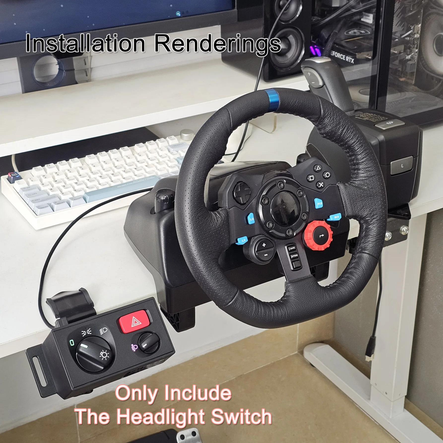 PC USB Scheinwerferschalter-Hub für ATS ETS2 CTS Euro Truck Simulator 2 für Logitech G29 G27 G923 Thrustmaster T300RS/GT PXN MOZA R3 – Detail 10