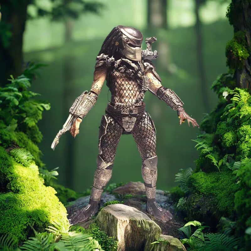 Predator selva caçador série figura de ação clássico grayback com alienígenas do cão modelo colecionável brinquedo presente para fãs presente de natal