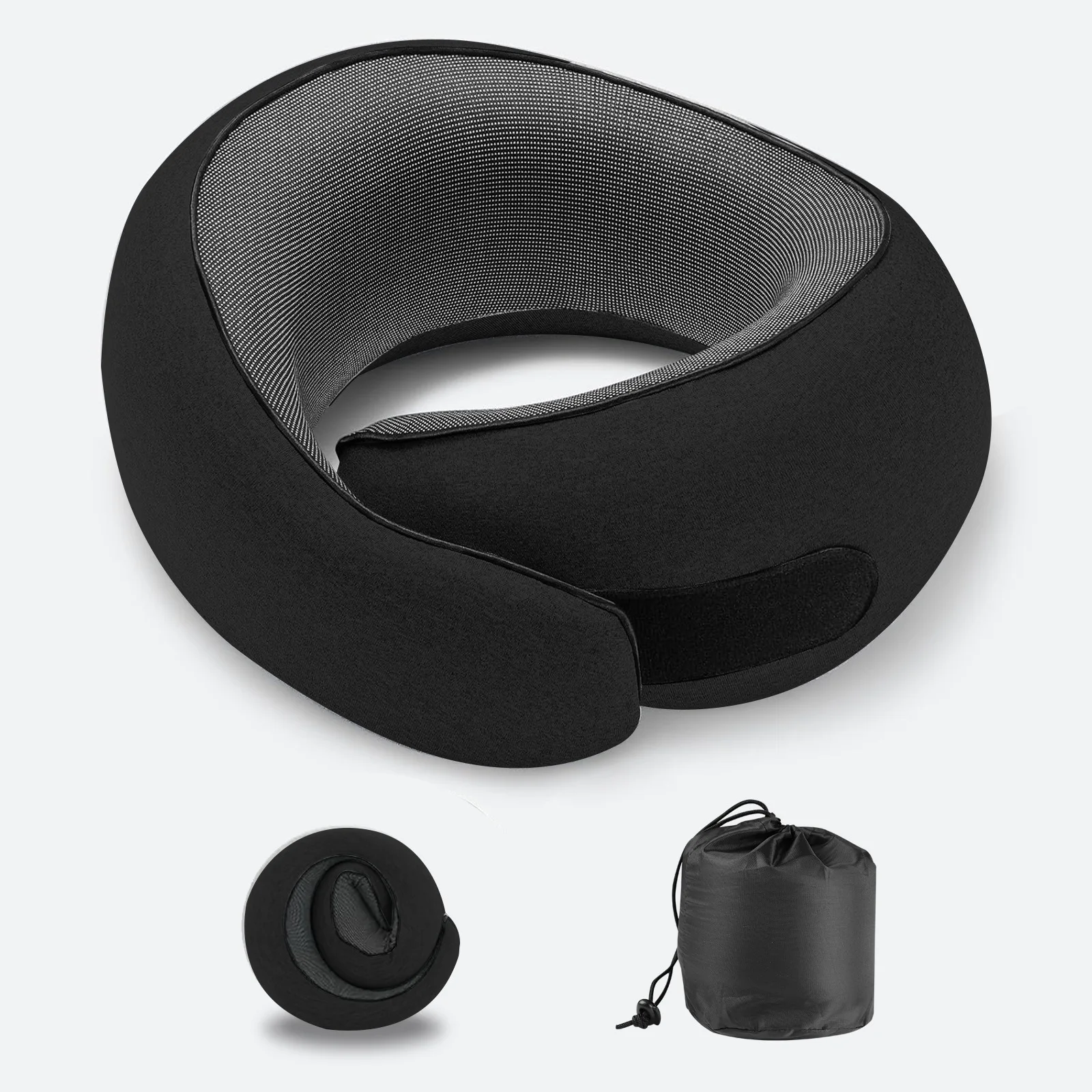 Memory Foam Travel Neck Pillow U-shaped Pillow Snail Style Travel Neck Support Portable Adjustable Soft Noon Break Sleep Pillows