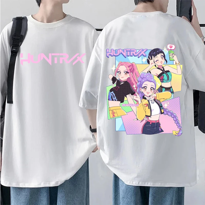 

New Anime KPop Demon Hunters Front and Back Print Men Woman T-shirt Funny Fashion Harajuku Oversize Unisex Tee Loose Hip-hop Top
