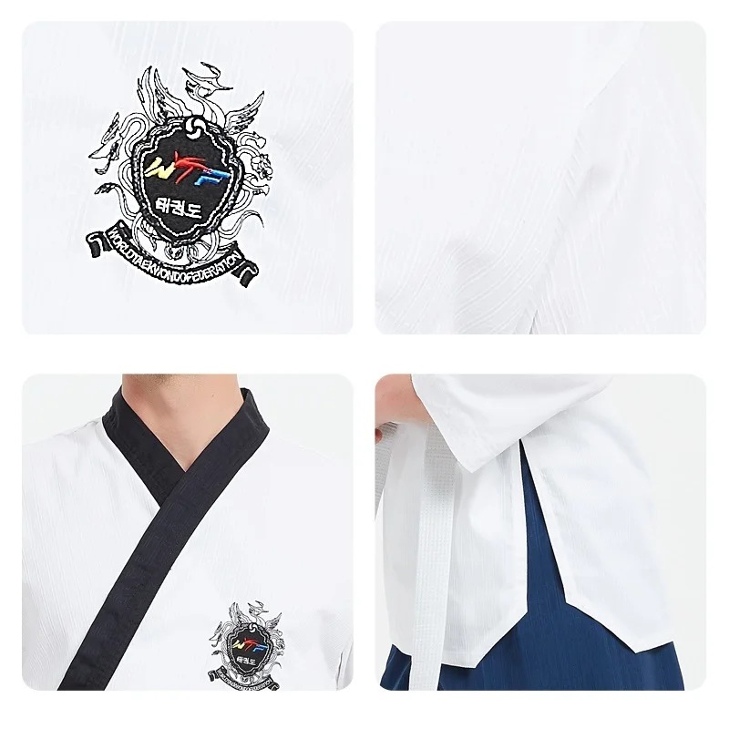 WTF Approved Professional Taekwondo Poomsae Dobok Martial Arts Taekwondo Suit For Children Adults Kids