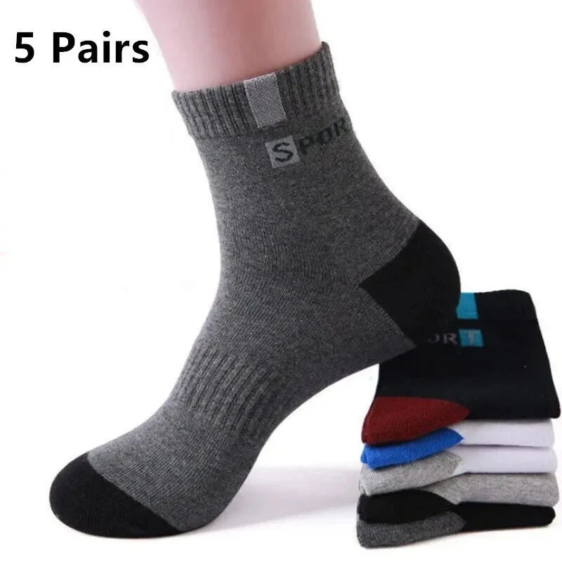 

5 Pairs Breathable Bamboo Fiber Light Business Absorb Sweat Deodorant Men Tube Ankle Nonslip Socks For Spring Summer And Autumn