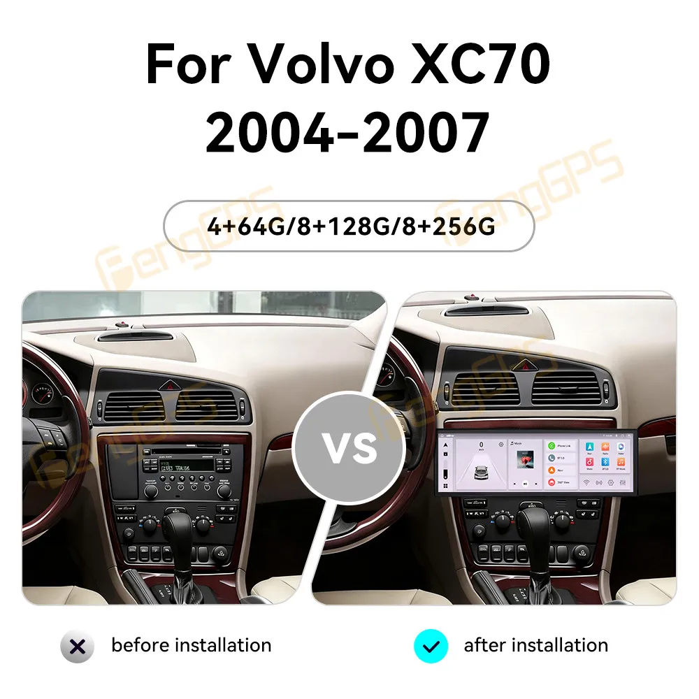 14.9 Inch Screen Car Radio For Volvo XC70 2004-2007 Android Auto GPS Navigation Multimedia Video Stereo Receiver Head Unit