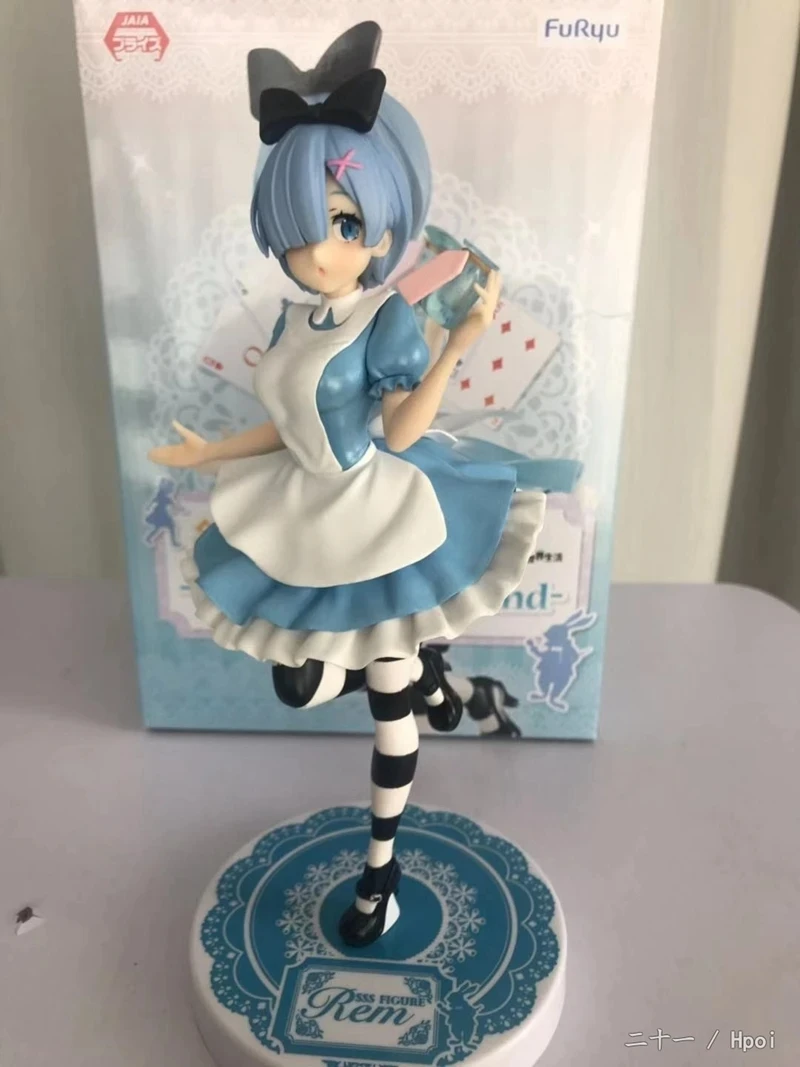 Rem Figurka Anime Re:Life In A Different World From Zero Figurka Super Special Series In Wonderland Blue Maid Outfit Model lalki
