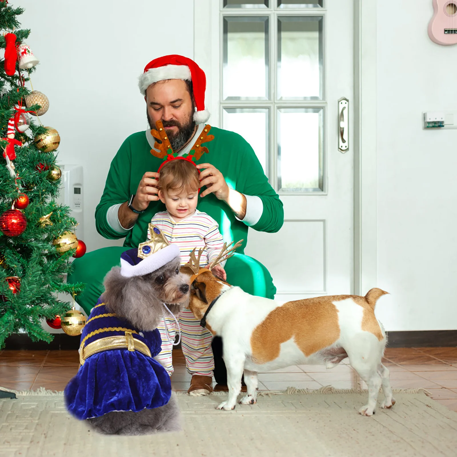 

1 set Pet Costume Set, Halloween Party Outfit For Cats Dogs, Reusable Animal Cosplay Clothing, Bloody Dog Costume, Festival