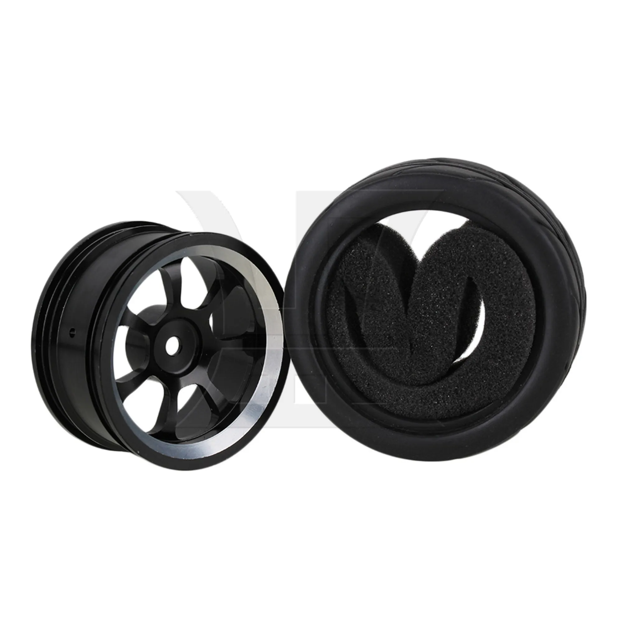 4 x Black Arrow Rubber Tyre Tire+7 Spoke Alloy Wheel Rim for RC1:10 On Road Car