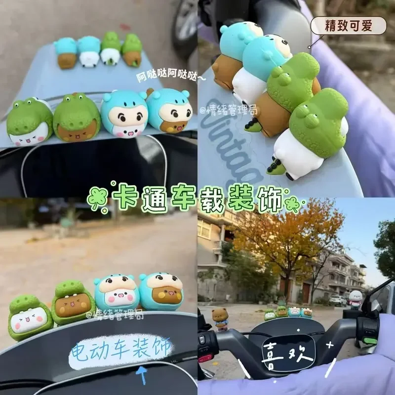 Nuevos lindos adornos de escritorio Bubu Dudu Yier Panda Bear figuras de Anime accesorios de coche decoración del hogar figuritas de dibujos animados