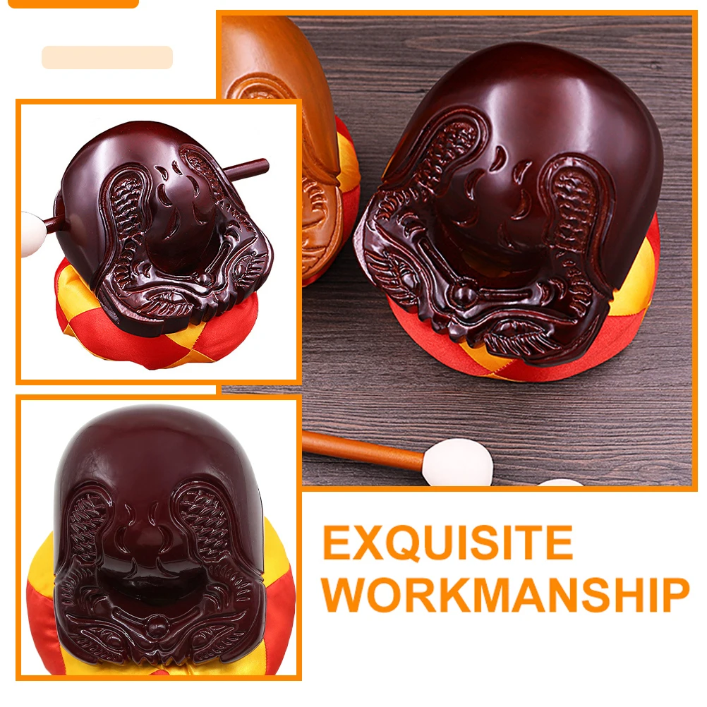 

1 Set Durable Wooden Woodblock Musical Instrument Meditation Percussion Educational Natural Wood Carving Muyu
