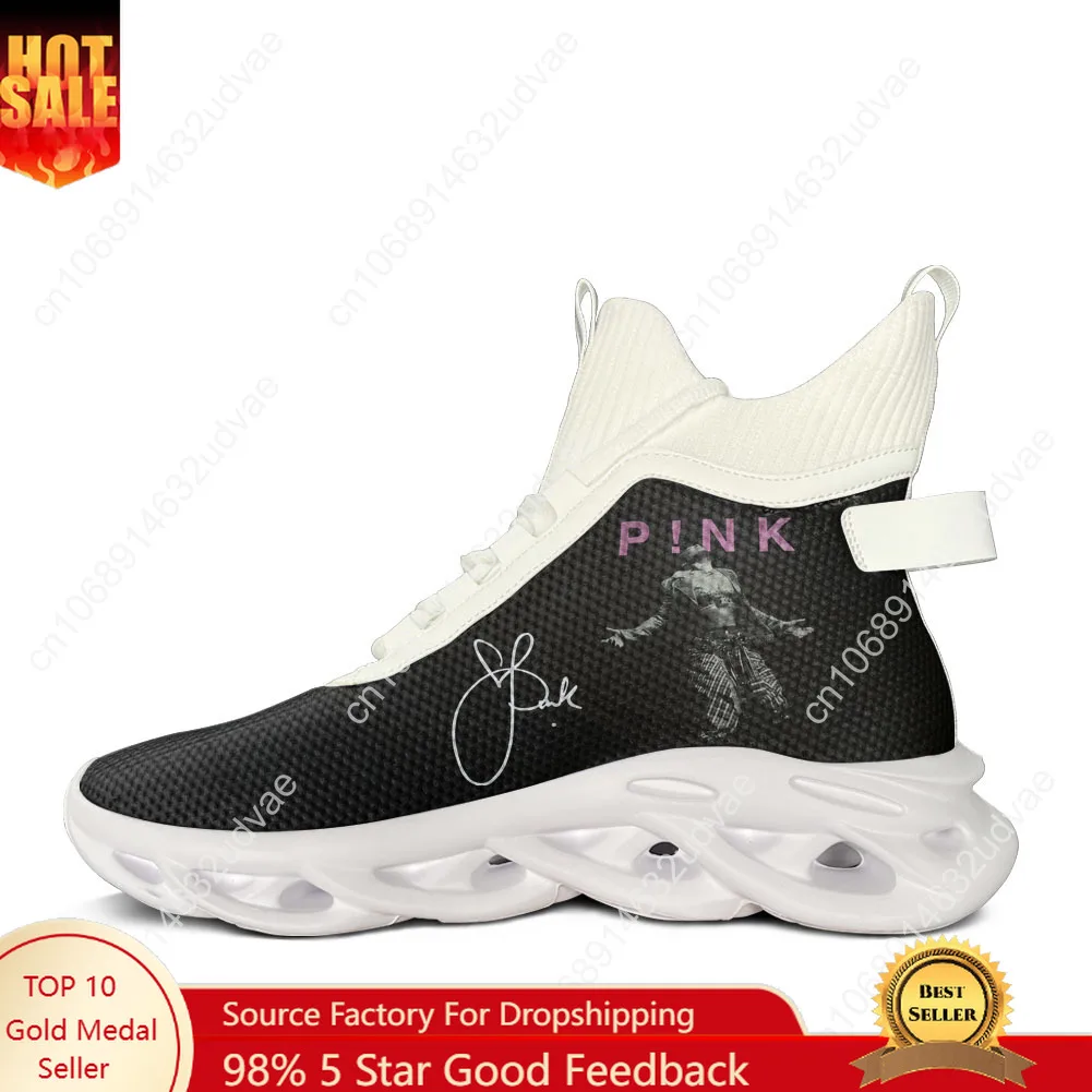 

Pink High Top Flats Sneakers Mens Womens Sports Running Shoes High Quality Sneaker Lace Up Mesh Footwear Custom Made Shoe