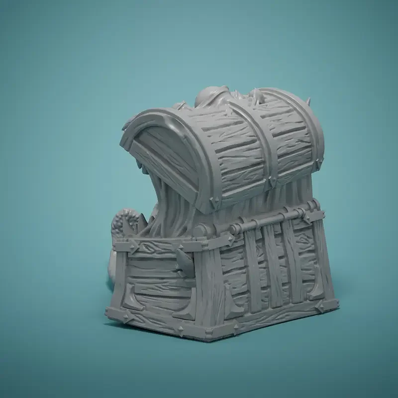 Durable ABS Resin 3D Printed Chest Mimic Miniature - Easy Paint, Perfect for D&D & Pathfinder Tabletop RPGs, Ideal Room Decor