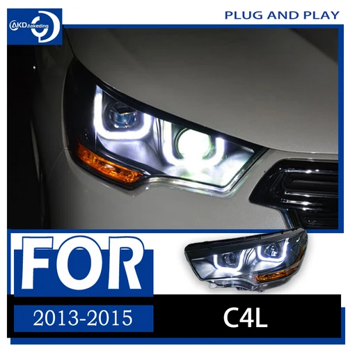 Akd auto lichter für citroen c4l led scheinwerfer 2013-2018 c4 scheinwerfer drl projektor linse automobil