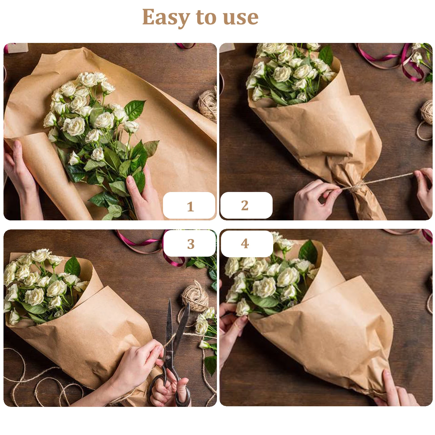 ม้วนกระดาษคราฟท์สีน้ำตาลเป็นมิ - Flower Wrap Kraft บทวิจารณ์และราคา