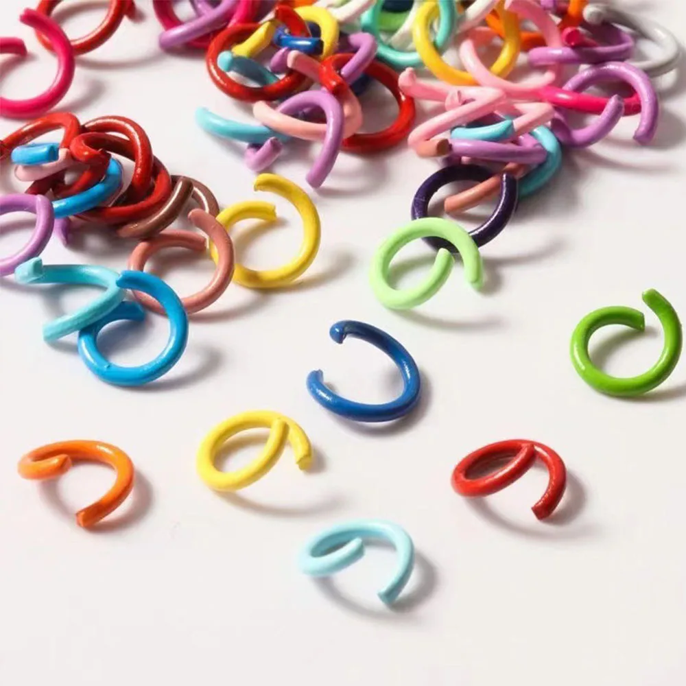 100 Pieces Candy Colored Metal Jump Rings C-Rings Connector for DIY Keychain Jewelry Making Wholesale Supplies