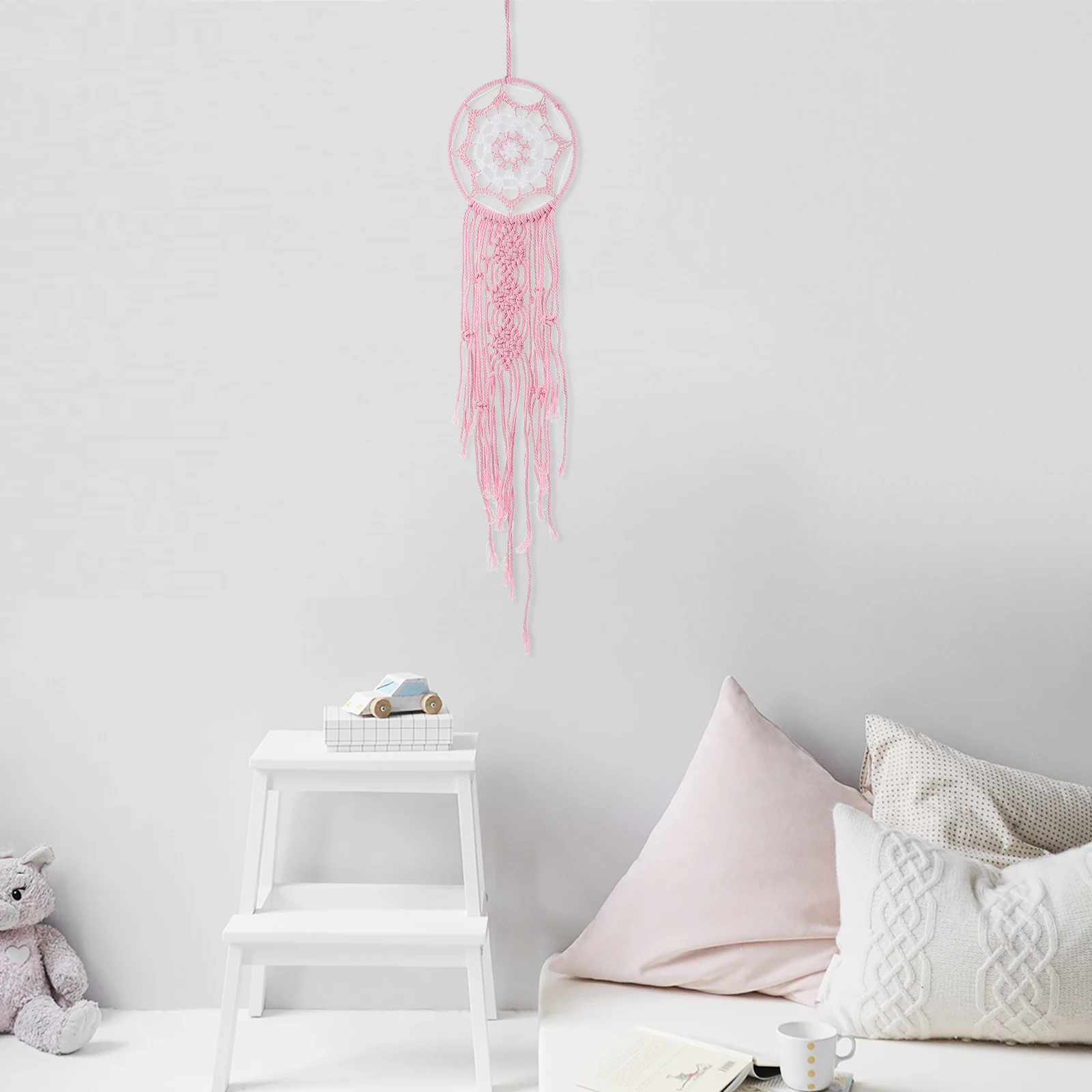 

Hand-Woven Dreamcatcher Pendant Elegant Tassel Macrame Tapestry Bedroom Living Room Wall Hanging Decor Woven Dreamcatcher