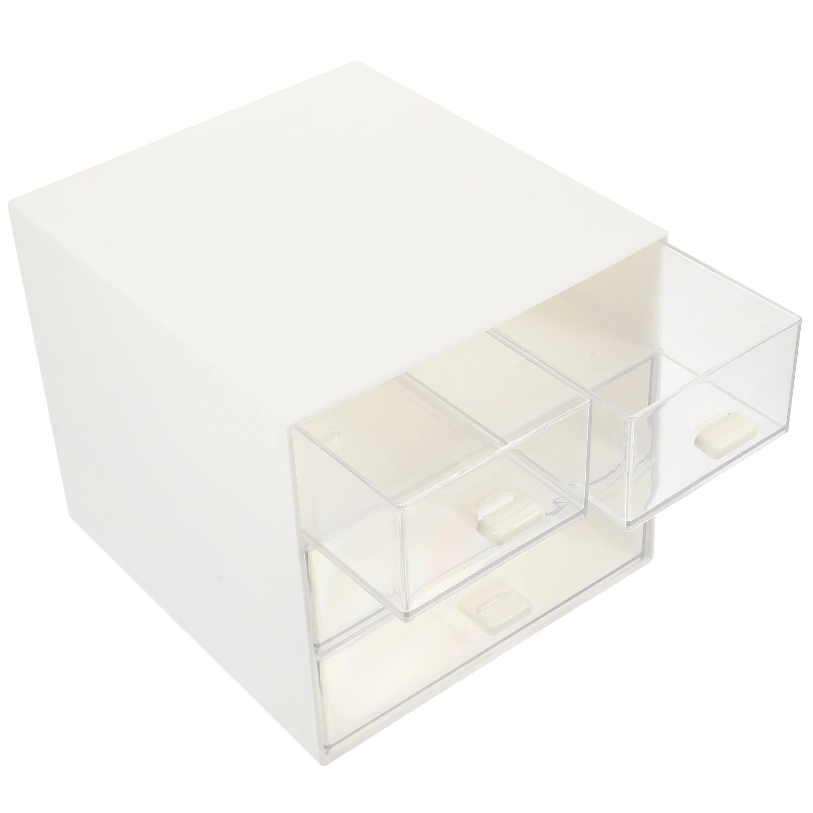 Caja de almacenamiento transparente estilo cajonera, organizador de escritorio, soporte de joyería, contenedor doméstico multicapa para lápiz labial