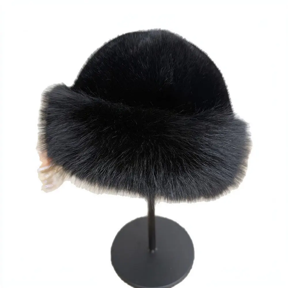 Winter Warm Mongolian Style Hat Women Plush Faux Cap Thick Windproof Soft Casual Aesthetic Fashion Headwear
